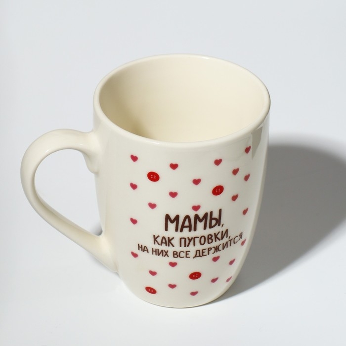 День матери. Кружка керамическая с ложкой «Мамы, как пуговки», 310 мл День матери. Кружка керамическая с ложкой «Мамы, как пуговки», 310 мл