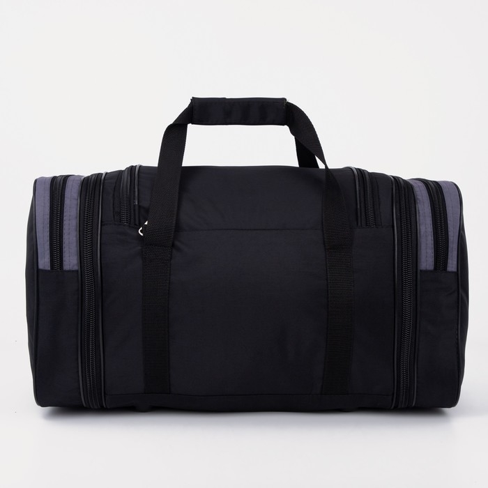 Сумка дорожная на молнии, с увеличением, 3 наружных кармана, длинный ремень, цвет чёрный/серый Сумка дорожная на молнии, с увеличением, 3 наружных кармана, длинный ремень, цвет чёрный/серый