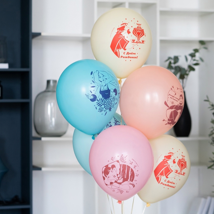 Шар латексный 12" &laquo;Три Богатыря&raquo;, набор 5 шт., МИКС