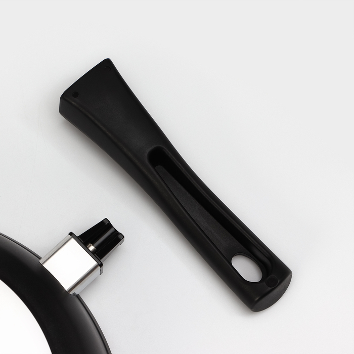 Сковорода «Традиция», d=26 см, стеклянная крышка, съёмная ручка, антипригарное покрытие, цвет чёрный Сковорода «Традиция», d=26 см, стеклянная крышка, съёмная ручка, антипригарное покрытие, цвет чёрный