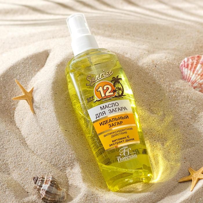 Масло для быстрого загара  Масло для быстрого загара "Янтарная дыня", с увлажняющим действием, SPF 12, 135 мл