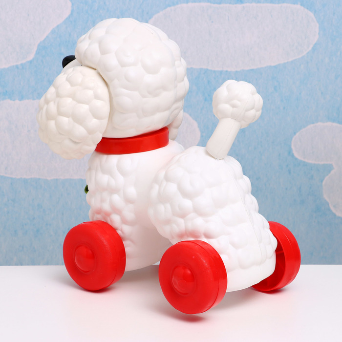 Развивающая игрушка - каталка детская  Развивающая игрушка - каталка детская "Пудель" на веревочке, 26 х 15 х 27 см