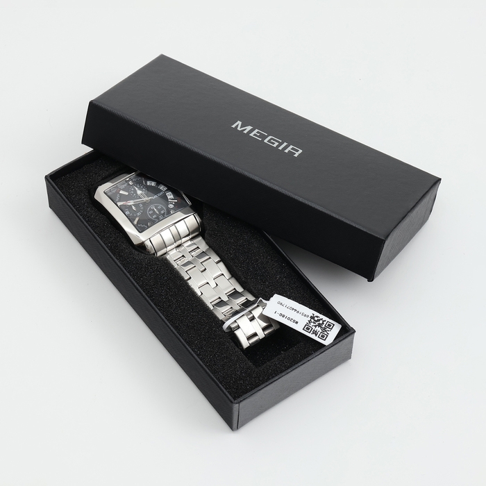 Часы наручные кварцевые мужские, d-5.2 см, с хронографом, 3 АТМ, светящиеся