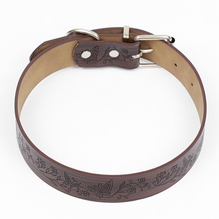Ошейник с основой из термопластичной резины Ошейник с основой из термопластичной резины "Бабочки", 60 х 3 см, ОШ 43-53, коричневый