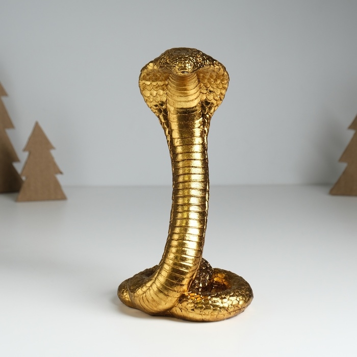 Сувенир полистоун Сувенир полистоун "Египетская кобра" золото 10,5х8,7х19 см