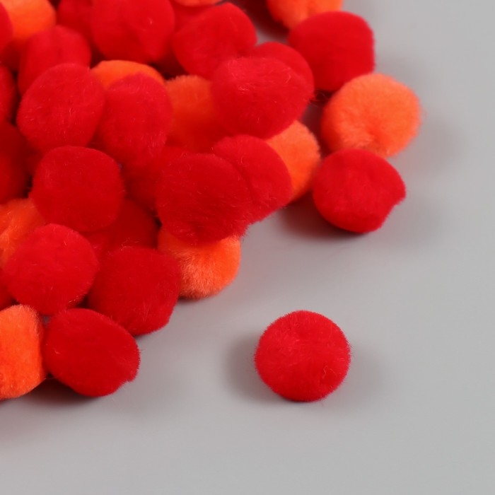 Декор для творчества "Помпончики. Алая заря" d=1,3 см набор 70 шт