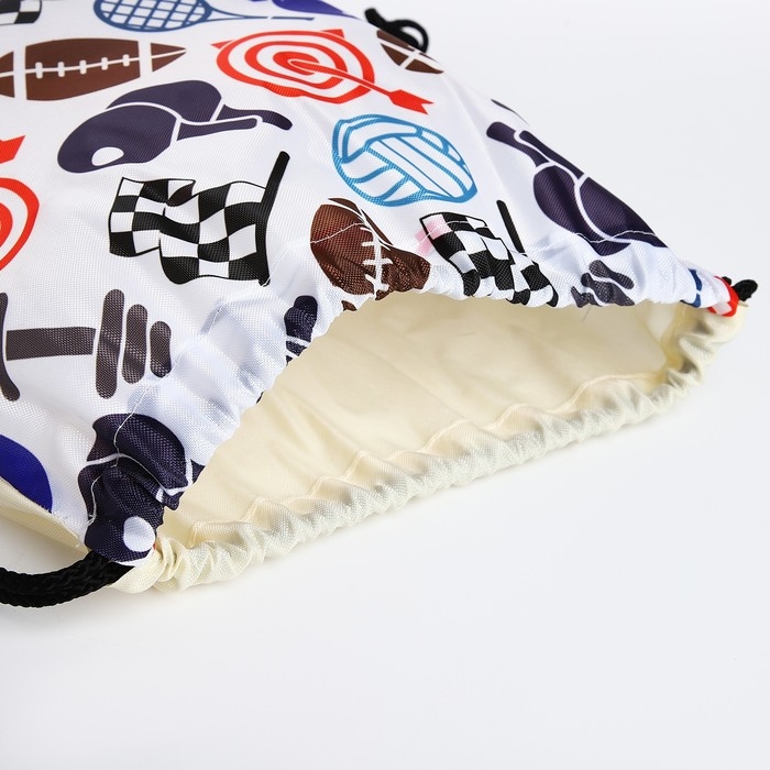 Мешок для обуви на шнурке, цвет белый/разноцветный Мешок для обуви на шнурке, цвет белый/разноцветный