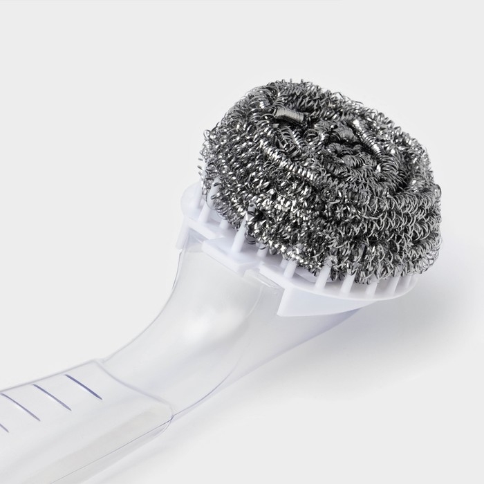 Губка для посуды Доляна, с ручкой дозатором, 21,5×6,5×6 см