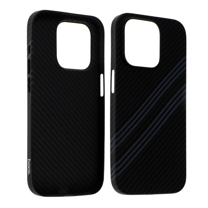 Чехол Hoco для телефона iPhone 14 Pro, кевларовая текстура, чёрно-серый Чехол Hoco для телефона iPhone 14 Pro, кевларовая текстура, чёрно-серый