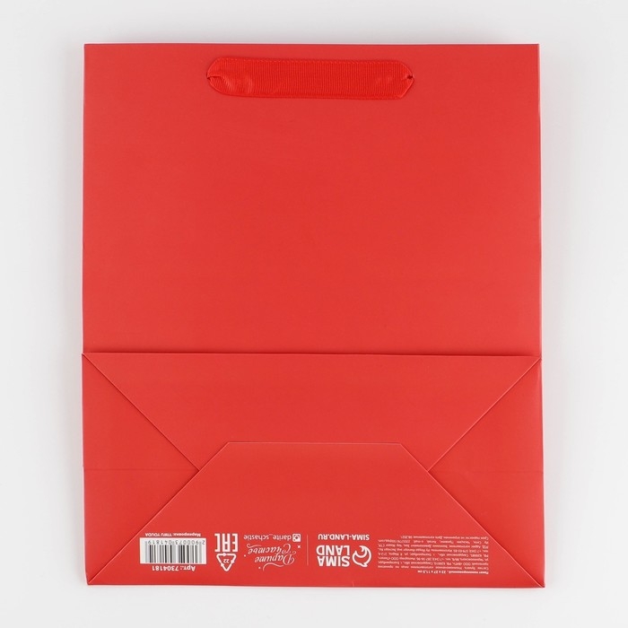 Пакет подарочный ламинированный, упаковка, &laquo;Красный&raquo;, ML 23 х 27 х 11.5 см