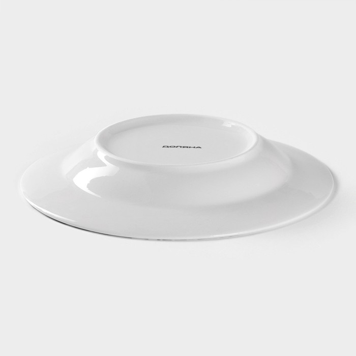 Тарелка глубокая фарфоровая Доляна «Пташка», d=20,2 см, цвет белый