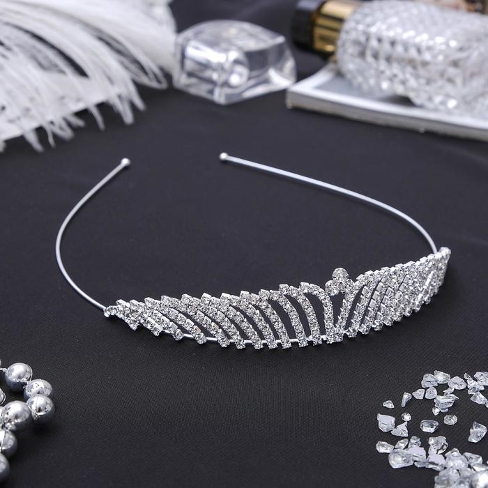 Диадема для волос Диадема для волос "Мерцание" вертикаль, серебро