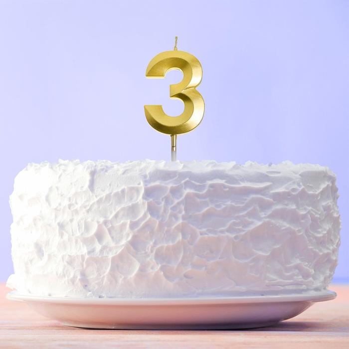 Свеча для торта, цифра «3», 11,5 х 2,3 см Свеча для торта, цифра «3», 11,5 х 2,3 см