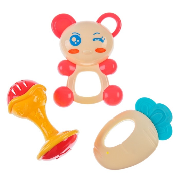 Набор погремушек «Растем вместе», 6 шт, с эластичными элементами, цвет МИКС, Крошка Я Набор погремушек «Растем вместе», 6 шт, с эластичными элементами, цвет МИКС, Крошка Я