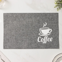 Салфетки сервировочные на стол Доляна Coffee, 4 шт, 44×29 см, цвет серый