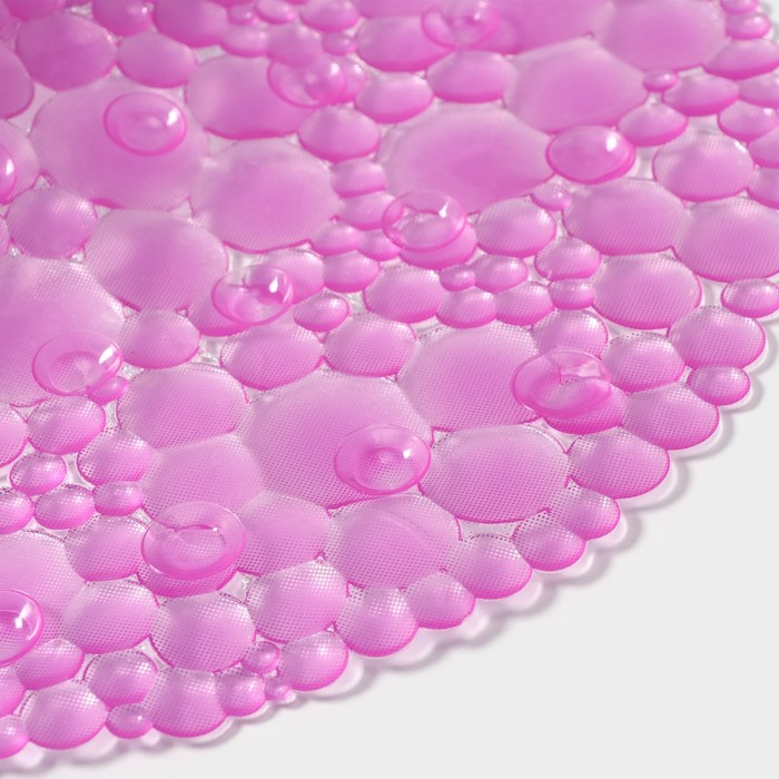 Коврик противоскользящий в ванну на присосках Доляна «Шампанское», 33×64 см, цвет МИКС