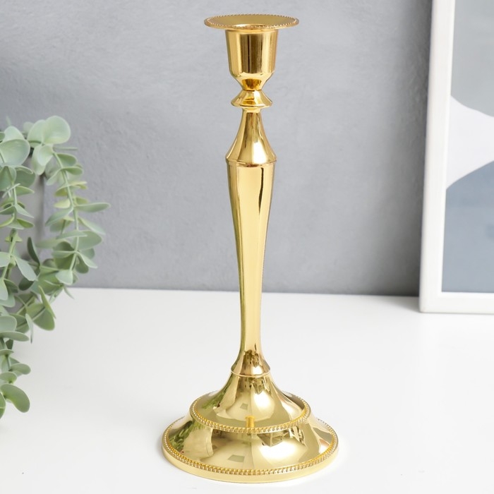 Подсвечник металл на 1 свечу Подсвечник металл на 1 свечу "Сканди" золото 24,5х10х10 см