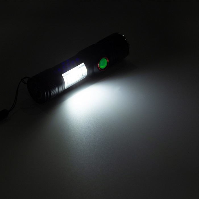 Фонарь ручной аккумуляторный, 10 Вт, 2200 мАч, P60, IPX45, zoom, 5 режимов, индикатор заряда Фонарь ручной аккумуляторный, 10 Вт, 2200 мАч, P60, IPX45, zoom, 5 режимов, индикатор заряда