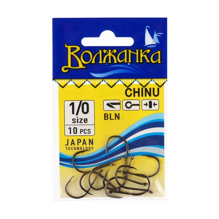 Крючки  Крючки "Волжанка" Chinu № 1/0, 10 шт