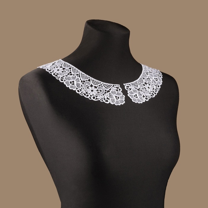 Воротник пришивной, гипюровый, 22 × 5,5 см, цвет белый Воротник пришивной, гипюровый, 22 × 5,5 см, цвет белый