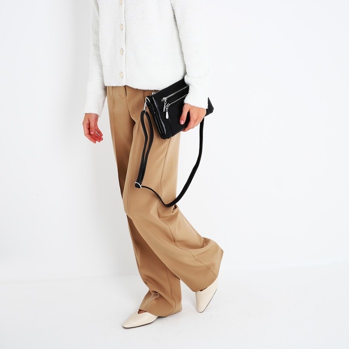 Сумка кросс-боди на молнии, цвет чёрный Сумка кросс-боди на молнии, цвет чёрный