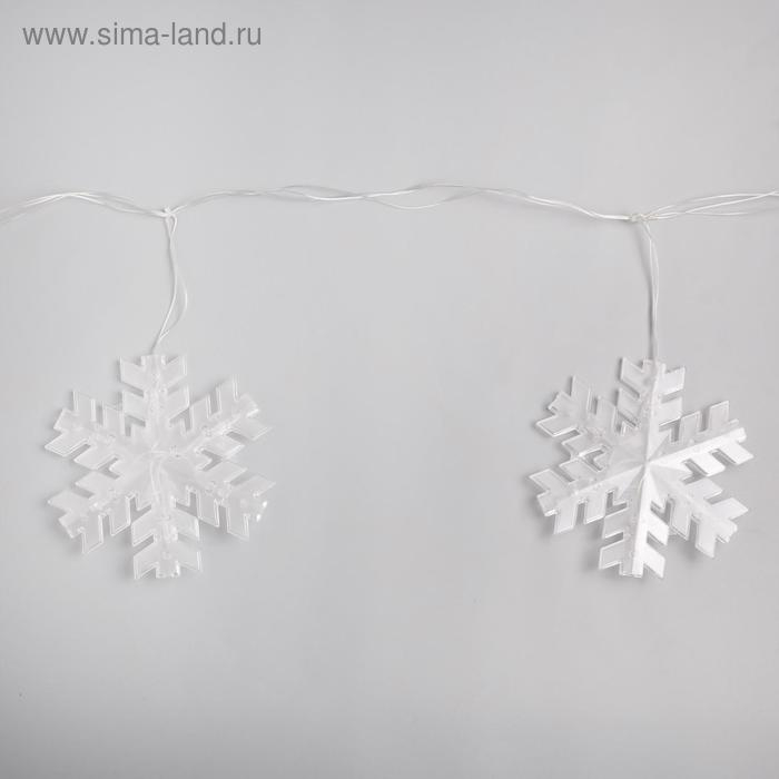 Гирлянда «Нить» 2 м с насадками «Снежинка матовая», IP20, прозрачная нить, 36 LED, свечение тёплое белое, 220 В Гирлянда «Нить» 2 м с насадками «Снежинка матовая», IP20, прозрачная нить, 36 LED, свечение тёплое белое, 220 В