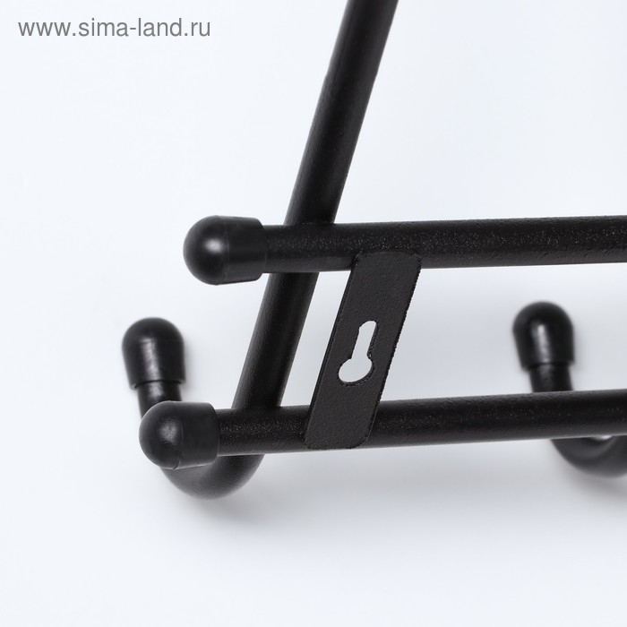 Вешалка настенная с полкой «Комфорт», 9 крючков, цвет чёрный Вешалка настенная с полкой «Комфорт», 9 крючков, цвет чёрный