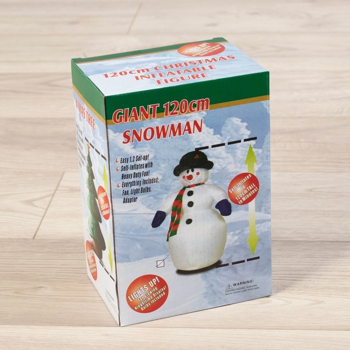 Надувная фигура  Надувная фигура "Снеговик" светится, 120 см