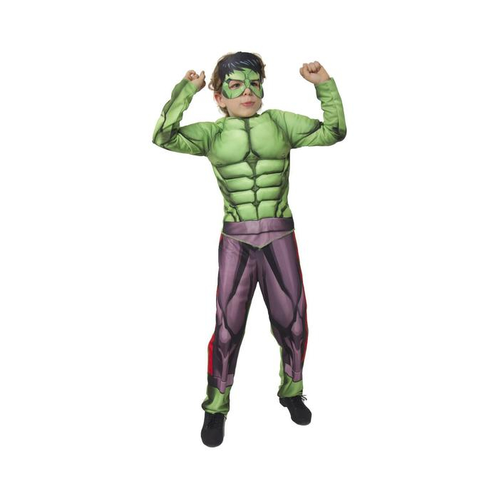 Карнавальный костюм «Халк» с мускулами, текстиль, куртка, брюки, маска, р. 34, рост 134 см Карнавальный костюм «Халк» с мускулами, текстиль, куртка, брюки, маска, р. 34, рост 134 см