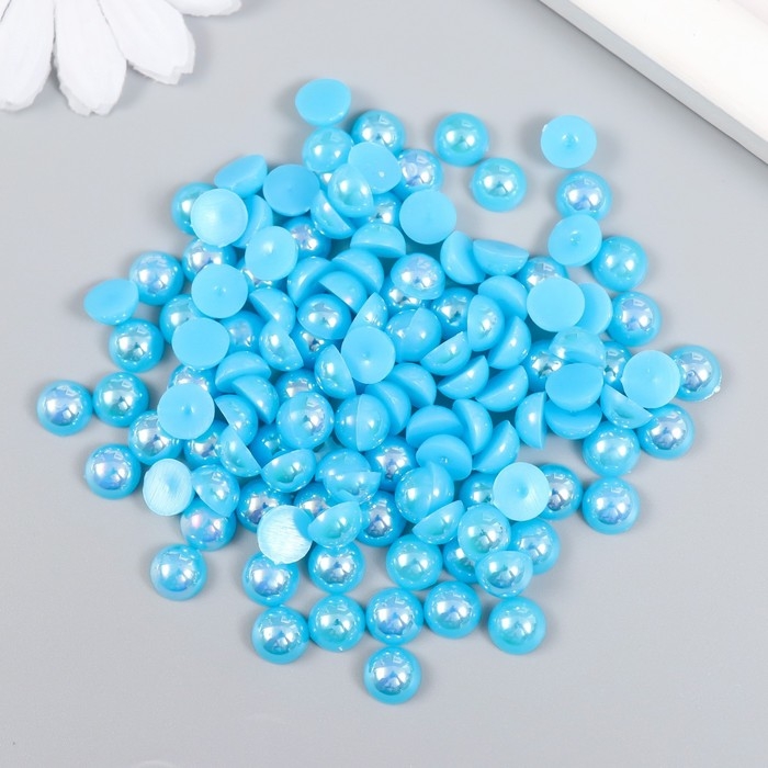 Декор для творчества пластик Декор для творчества пластик "Половинки бусин. Голубой" 20 гр 0,8х0,8 см