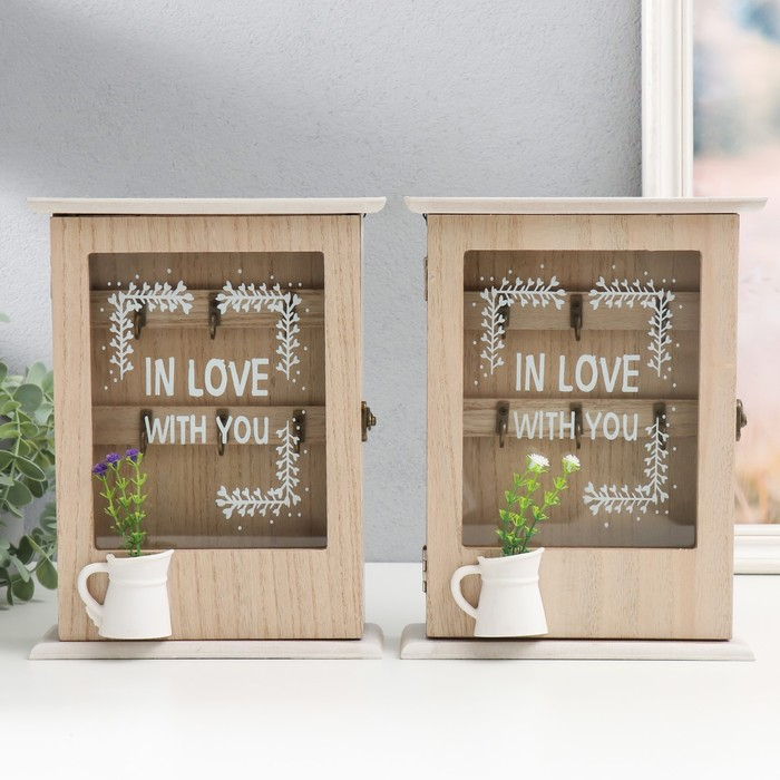 Ключница дерево 6 крючков Ключница дерево 6 крючков "Лаванда в кувшине" 26,3х21х7,8 см МИКС