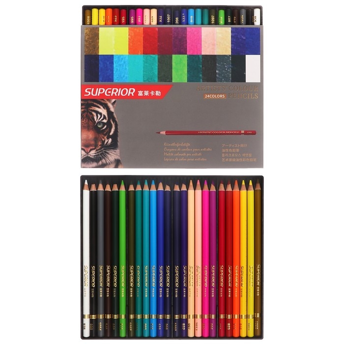 Карандаши масляные 24 цветов, в картонной коробке OCP-24 Карандаши масляные 24 цветов, в картонной коробке OCP-24