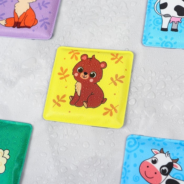 Мемо-игра: развивающие наклейки - присоски многоразовые для игры в ванной «Мамы и малыши», найди пару, 6 пар, 12 стикеров EVA, Крошка Я Мемо-игра: развивающие наклейки - присоски многоразовые для игры в ванной «Мамы и малыши», найди пару, 6 пар, 12 стикеров EVA, Крошка Я