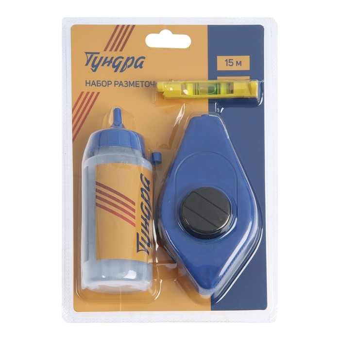 Набор разметочный ТУНДРА, шнур малярный 15 м, красящий порошок 110 г, синий Набор разметочный ТУНДРА, шнур малярный 15 м, красящий порошок 110 г, синий