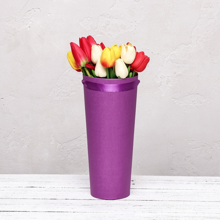 Переноска конус под цветы, фиолетовый 10 х 14 х 30 см Переноска конус под цветы, фиолетовый 10 х 14 х 30 см