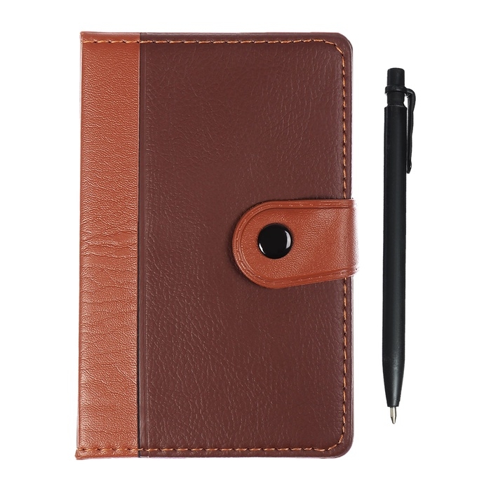 Записная книжка А6, 102 листа в линейку, обложка ПВХ, комбинированная, на кнопке Записная книжка А6, 102 листа в линейку, обложка ПВХ, комбинированная, на кнопке