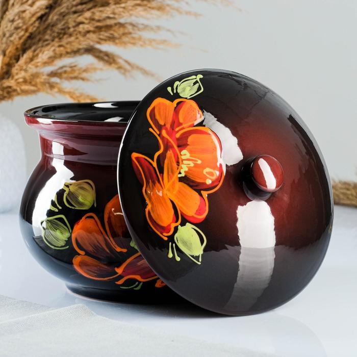 Супница  Супница "Псковская" 3,6л / 20х23см, мак на черном