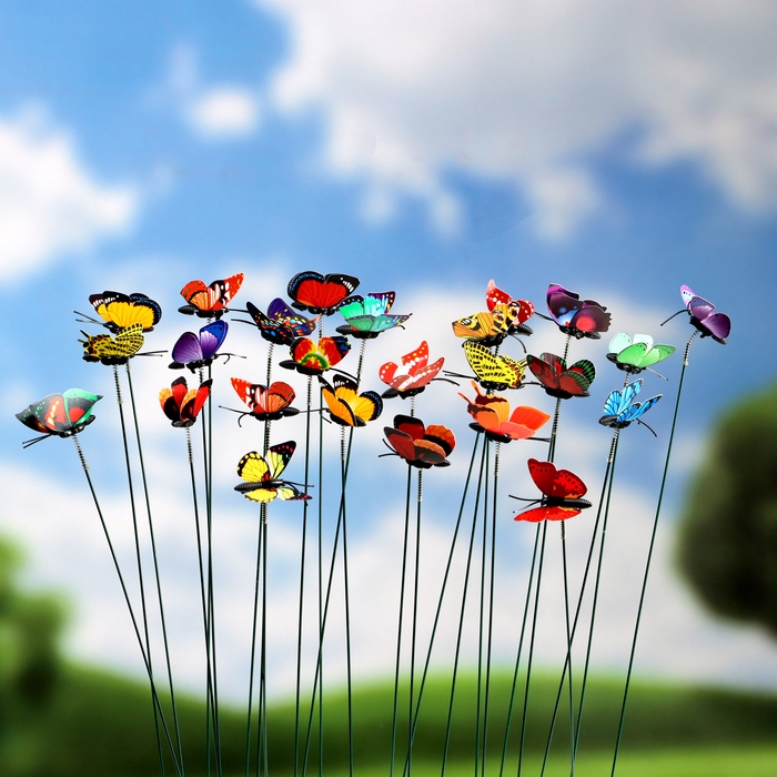 Штекер Штекер "Бабочка Шарлин" 3х4см/30см, набор 25шт, МИКС