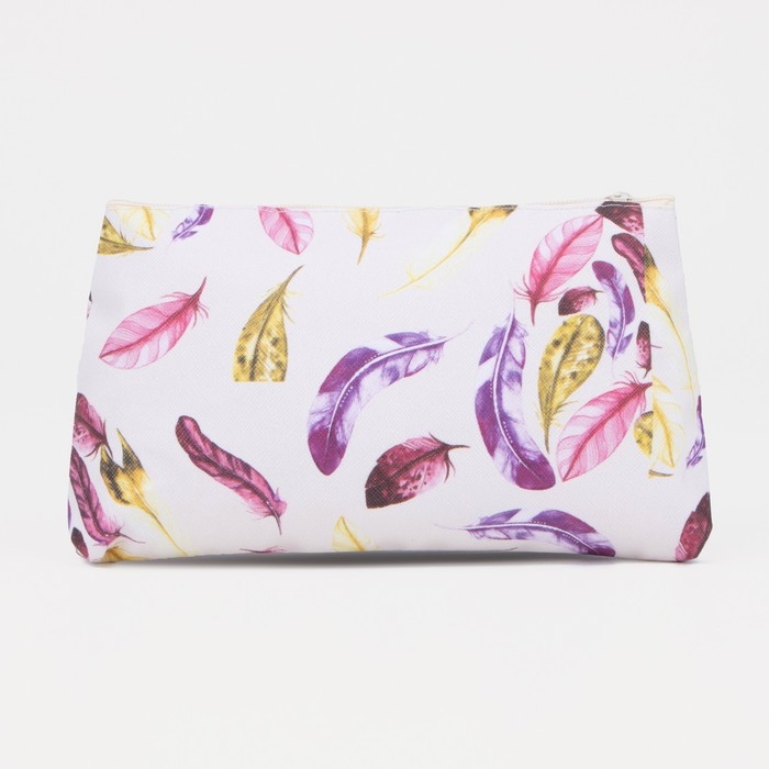 Косметичка на молнии, цвет белый/фиолетовый Косметичка на молнии, цвет белый/фиолетовый