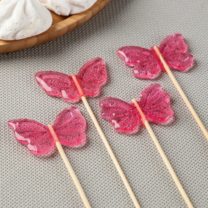 Силиконовый молд для леденцов и шоколада «Бабочки», 5×3,5 см, цвет прозрачный Силиконовый молд для леденцов и шоколада «Бабочки», 5×3,5 см, цвет прозрачный