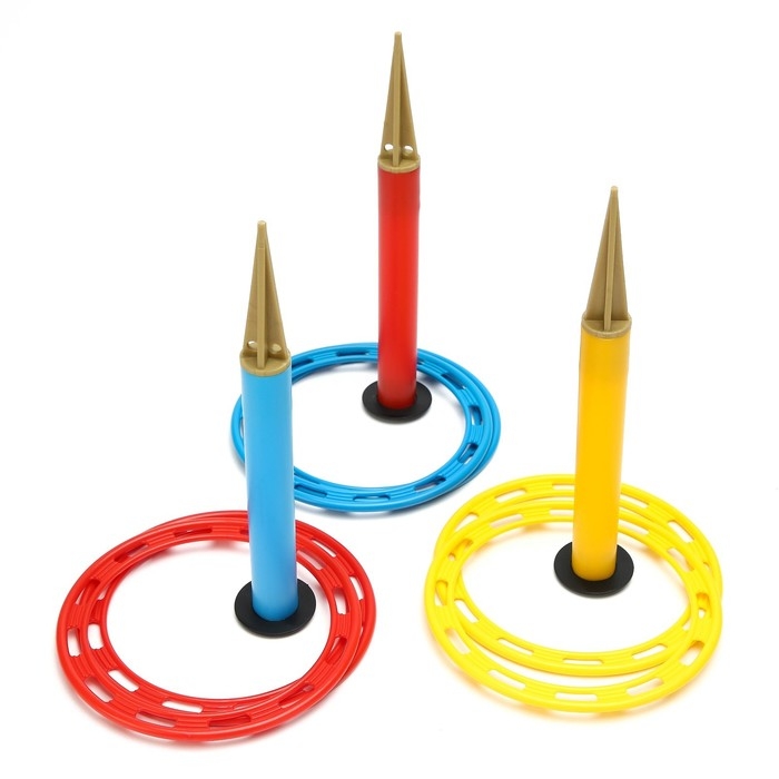 Набор 3 в 1  Набор 3 в 1 "Лето в движении": кольцеброс (3 стойки, 6 колец), скакалка 2.8 м, бумеранг