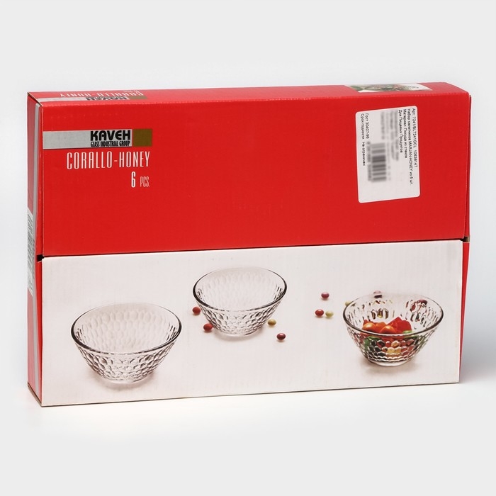 Набор стеклянных салатников MARJAN-HONEY, d=9 см, 120 мл, 6 шт Набор стеклянных салатников MARJAN-HONEY, d=9 см, 120 мл, 6 шт