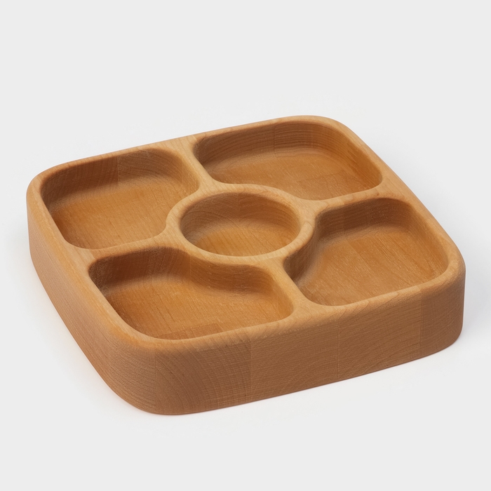 Менажница деревянная глубокая Adelica, 5 секций, береза, 18×18×4 см Менажница деревянная глубокая Adelica, 5 секций, береза, 18×18×4 см