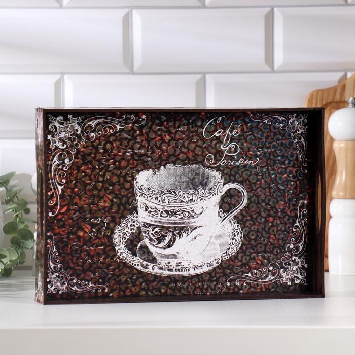 Поднос с ручками Поднос с ручками "Breakfast", деревянный, 30х20х4,5см