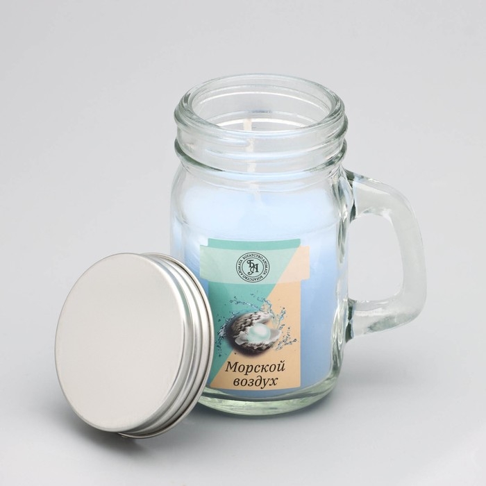 Свеча ароматическая в банке  Свеча ароматическая в банке "Морской воздух", 7,2 х 8,5 см, 190 г