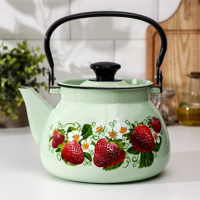 Чайник сферический, 3 л, индукция, деколь МИКС, цвет салатовый Чайник сферический, 3 л, индукция, деколь МИКС, цвет салатовый