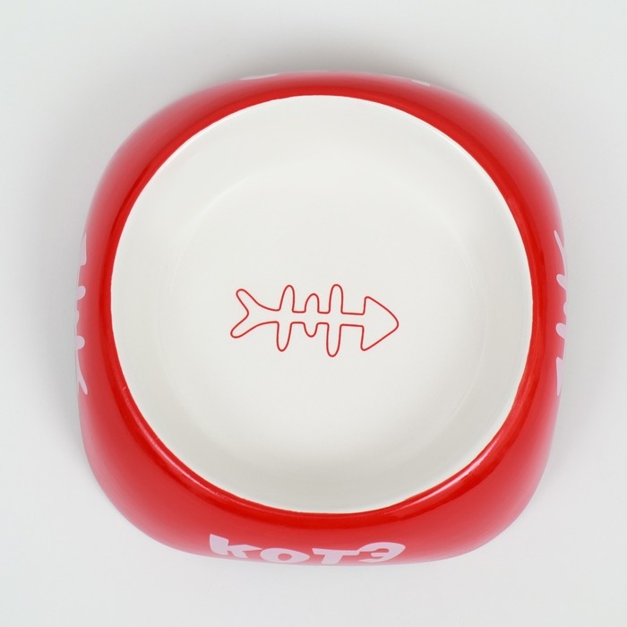 Миска керамическая  Миска керамическая "КОТЭ" 200 мл  13 х 4,5 см, красная