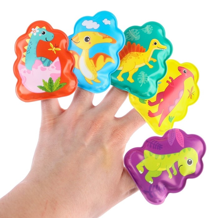 Игрушки для ванны «Удивительный мир динозавров» книжка и пальчиковый театр, Крошка Я Игрушки для ванны «Удивительный мир динозавров» книжка и пальчиковый театр, Крошка Я