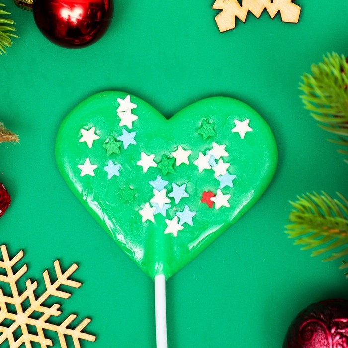 Новый год. Карамель леденцовая на палочке, с декором, Новый год. Карамель леденцовая на палочке, с декором, "Конфетти", МИКС, 40 г