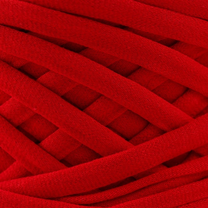 Трикотажная пряжа, ширина 7-9 мм, 100м/295 гр±10% (09 - красный)